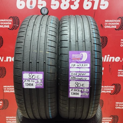 [Ref:13494] 2x 215 45 R20 95T GOODYEAR EFFICIENTGRIP 5.8/5.5MM REF. 13494