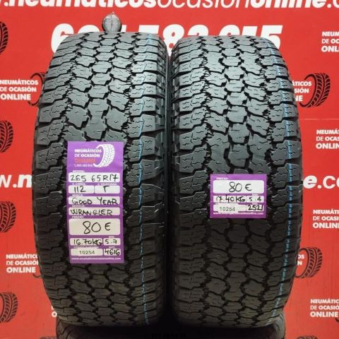 2X 265 65 R17 112T GOODYEAR WRANGLER M+S 5.7/5.4MM DOT 4616/2521