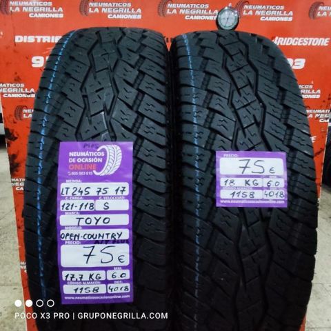 2X 245 75 R17 121/118S TOYO OPEN COUNTRY M+S OCASIÓN DOT: 4018/4018 - 6.0/6.0mms