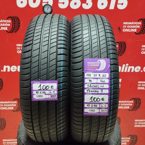 195 55 R20 95HXL MICHELIN PRIMACY3 6.2/6.5mm REF:11953
