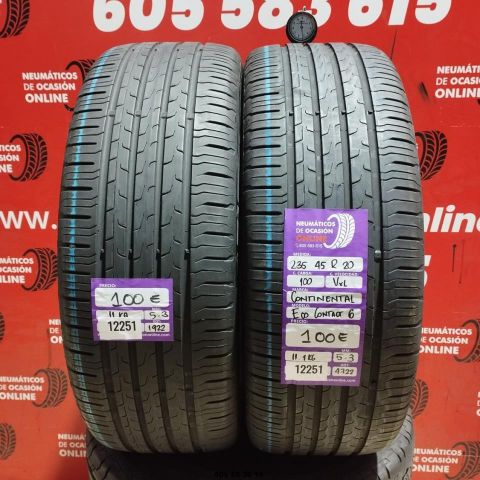 235 45 R20 100VXL CONTINENTAL ECO CONTACT6 5,3/5,3 mm REF : 12251