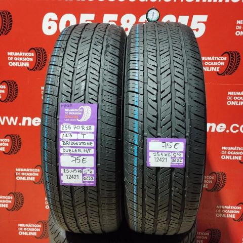2 x 255 70 R18 113T BRIDGESTONE DUELER H/T m+s 5.7/5.9mm REF:12421