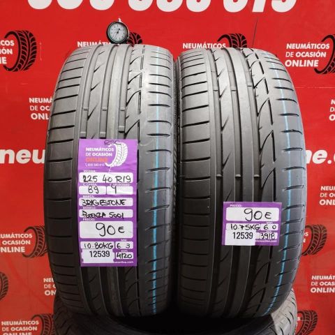 2X 225 40 R19 89Y BRIDGESTONE POTENZA S001  RSC 6.3/6.0MM DOT 4120/3918