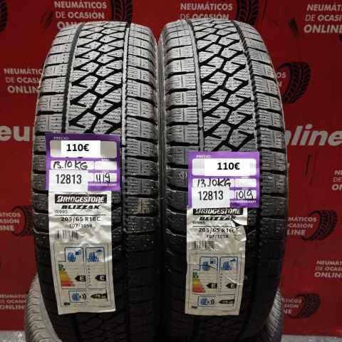 2X 205 65 R16C 107 105R BRIDGESTONE BLIZZAK W 995  SIN USO . DOT 1119/1019