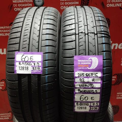 2X 205 60 R16 92H NORAUTO PREVENSYS 3 OCASIÓN DOT: 2518/1020 - 7.9/7.9mms