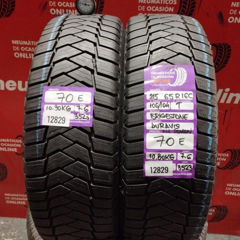 2X 215 65 R16C 106/104T BRIDGESTONE DURAVIS ALL SEASON 7.6/7.6MM DOT 3523/3523