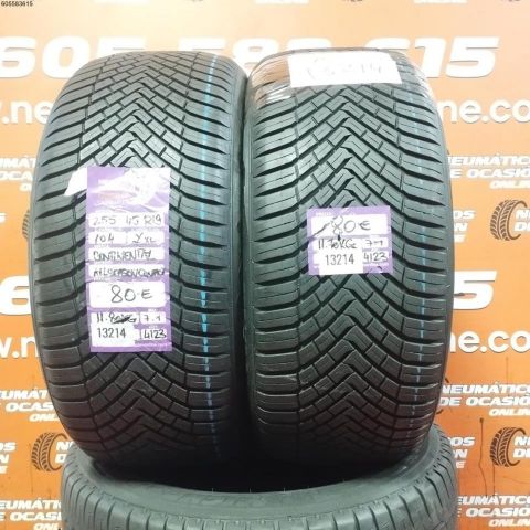 2X 255 45 R19 104Y XL CONTINENTAL ALL SEASON CONTACT 7.1/7.1MM DOT 4123/4123
