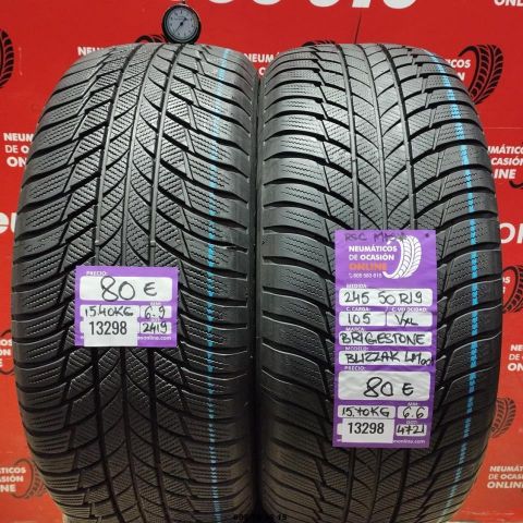 2X 245 50 R19 105V BRIDGESTONE BLIZZAK LM001 M+S* OCASIÓN DOT: 2419/4721 - 6.9/6.6mms