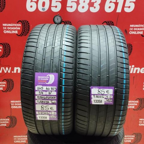 2X 245 40 R19 94W BRIDGESTONE TURANZA T005 OCASIÓN DOT: 2223/4922 - 5.0/5.0mms