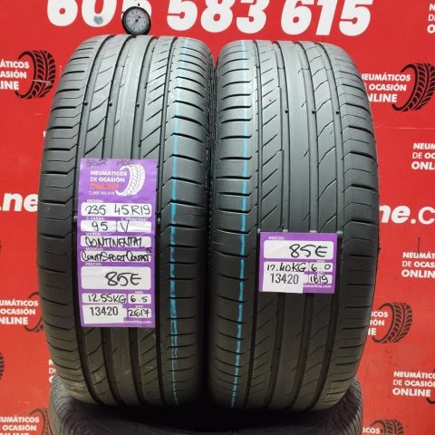 2X 235 45 R19 95V CONTINENTAL SPORT CONTACT 5 SSR MOE OCASIÓN DOT: 2617/1819 - 6.5/6.0mms 