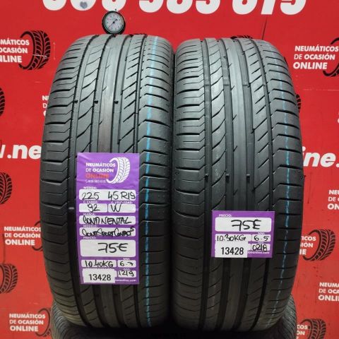 2X 225 45 R19 92W CONTINENTAL CONTISPORT CONTACT 5 OCASIÓN DOT: 1219/0218 - 6.5/6.7mms
