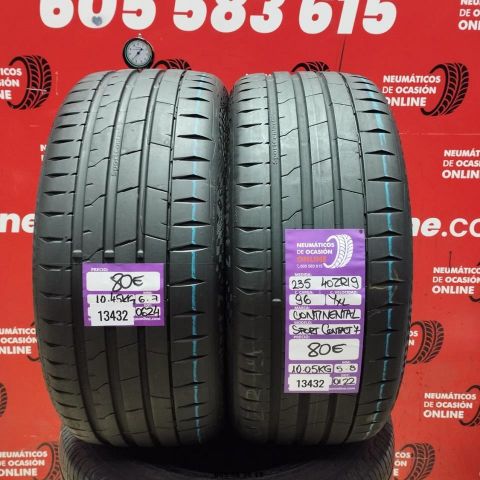 2X 235 40 ZR19 96YXL CONTINENTAL SPORT CONTACT 7 OCASIÓN DOT: 0624/0122 - 6.7/5.8mms