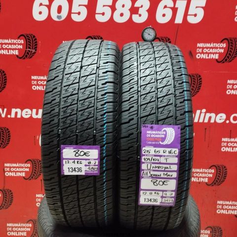 2X 215 65 16C 109/107T UNIROYAL ALL SEASON MAX M+S* OCASIÓN DOT: 4823/3423 - 9.0/8.2mms