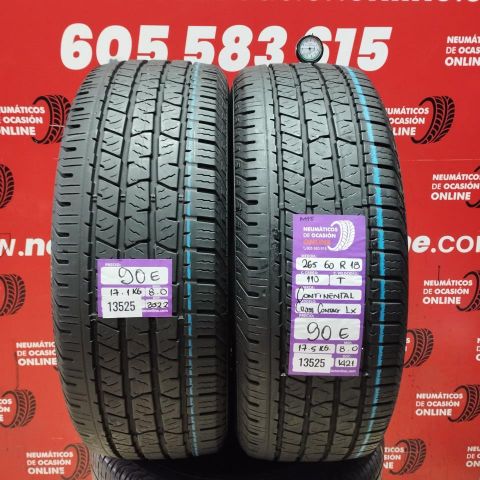 2X 265 60 R18 110T CONTINENTAL CROSSCONTACT LX M+S OCASIÓN DOT: 3022/1421 - 8.0/8.0mms