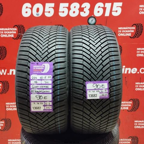 2X 235 40 R19 96YXL CONTINENTAL ALL SEASON CONTACT M+S* OCASIÓN DOT: 4721/2621 - 6.3/6.8mms
