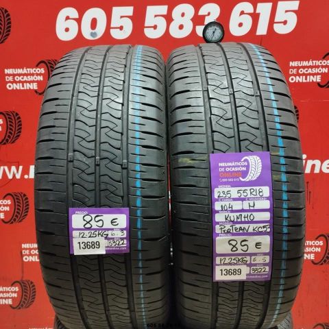 2X 235 55 R18 104H KUMHO PORTRAN KC53 OCASIÓN DOT: 3322/3322 - 6.3/6.5mms
