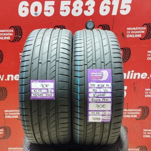2X 225 40 ZR19 93YXL KUMHO ECSTA PS71 OCASIÓN DOT: 1721/1721 - 6.5/6.7mms