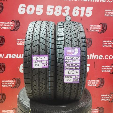 2X 215 60 R16C 103/101T CONTINENTAL VAN CONTACT WINTER M+S* DOT: 4617/3217 - 9.0/9.0mms