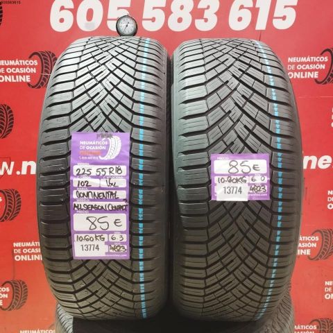 2X 225 55 R18 102VXL CONTINENTAL ALL SEASON CONTACT 2 M+S* OCASIÓN DOT: 4823/4823 - 6.0/6.3mms