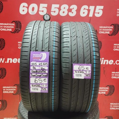 2X 225 45 R19 96WXL CONTINENTAL CONTISPORT CONTACT 5 OCASIÓN DOT: 1419/3819 - 5.0/5.0mms