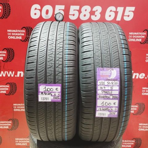 2X 235 50 R20 104W PIRELLI SCORPION ZERO JLR M+S* OCASIÓN DOT: 1222/0121 - 6.4/6.0mms