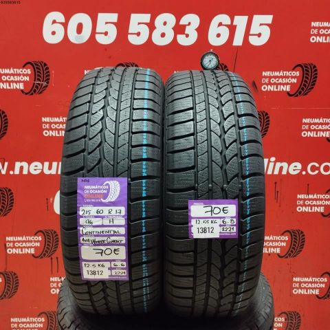 2X 215 60 R17 96H CONTINENTAL WINTER CONTACT M+S* OCASIÓN DOT: 2221/2221 - 6.6/6.6mms