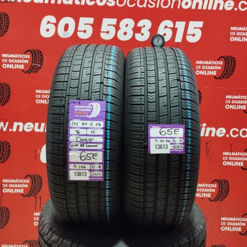 2X 215 60 R17 96H DUNLOP SPORT ALL SEASON M+S* OCASIÓN DOT: 2722/5023 - 5.4/6.0mms