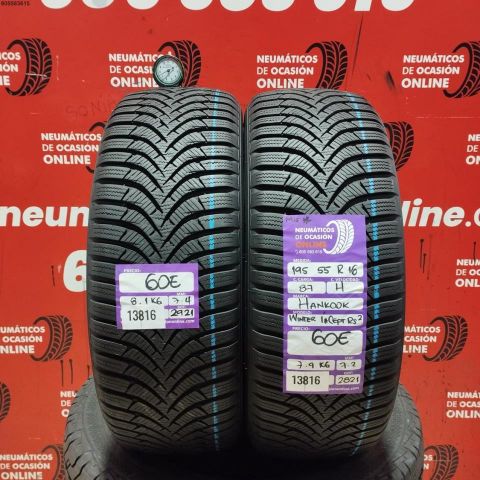 2X 195 55 R16 87H HANKOOK WINTER I* CEPT RS2 M+S* OCASIÓN DOT: 2921/2821 - 7.4/7.2mms