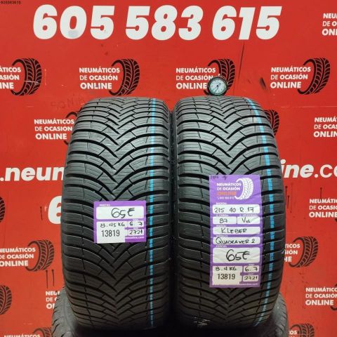 2X 215 40 R17 87VXL KLEBER QUADRAXER 2 M+S* OCASIÓN DOT: 2721/2721 - 6.7/6.7mms