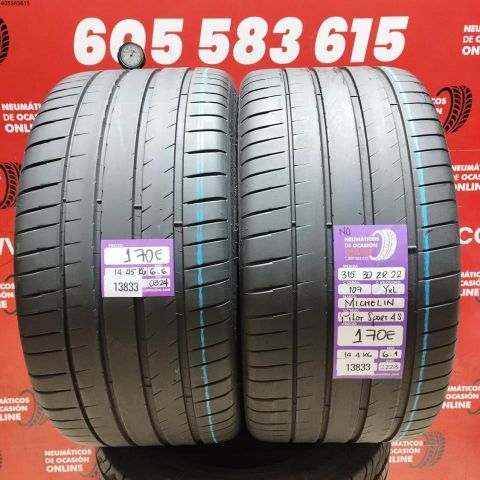 2X 315 30 ZR22 107YXL MICHELIN PILOT SPORT 4S NO OCASIÓN DOT: 2223/0324 - 6.6/6.1mms