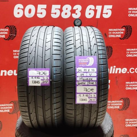 2X 215 45 R18 89V HANKOOK VENTUS PRIME 3 OCASIÓN DOT: 3121/3622 - 7.3/7.3mms