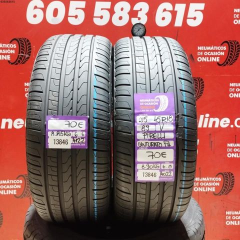 2X 215 45 R18 89V PIRELLI CINTURATO P7 OCASIÓN DOT: 4122/4022 - 6.6/6.8mms