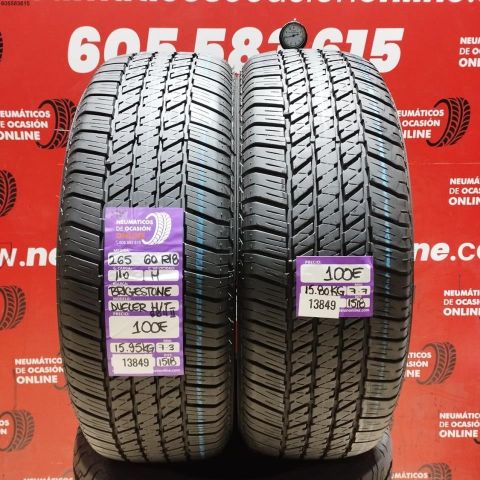 2X 265 60 R18 110H BRIDGESTONE DUELER H/T OCASIÓN DOT: 1518/1518 - 7.3/7.7mms