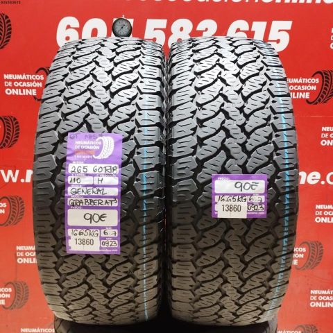 2X 265 60 R18 110H GENERAL GRABBER AT3 M+S* OCASIÓN DOT: 0923/0923 - 6.7/6.7mms