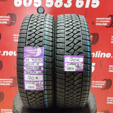 2X 215 70 R15C 109/107R BRIDGESTONE BLIZZAK W80 M+S* OCASIÓN DOT: 3720/3720 - 8.5/8.5mms