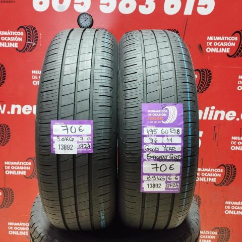 2X 195 60 R18 96H GOODYEAR EFFICIENT GRIP OCASIÓN DOT: 0724/0724 - 6.6/7.0mms