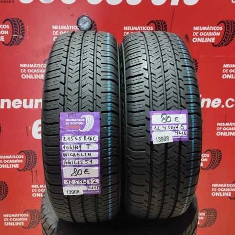 2X 215 65 R16C 106/104T MICHELIN AGILIS S1 M+S OCASIÓN DOT: 4618/4618 - 7.2/7.5mms