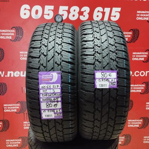 2X 265 65 R17 112S BRIDGESTONE DUELER A/T OCASIÓN DOT: 1722/1722 - 6.1/6.3mms