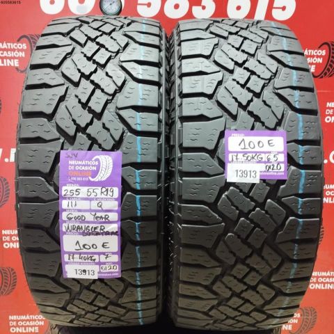 2X 255 55 R19 111Q GOODYEAR WRANGLER DURATRAC M+S OCASIÓN DOT: 0120/0120 - 6.5/7.0mms
