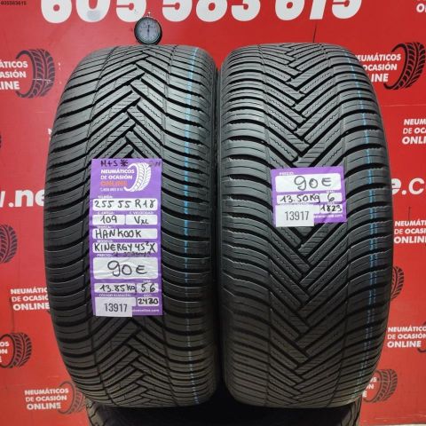 2X 255 55 R18 109VXL HANKOOK KINERGY 4S2 M+S* OCASIÓN DOT: 2420/1823 - 5.6/6.0mms