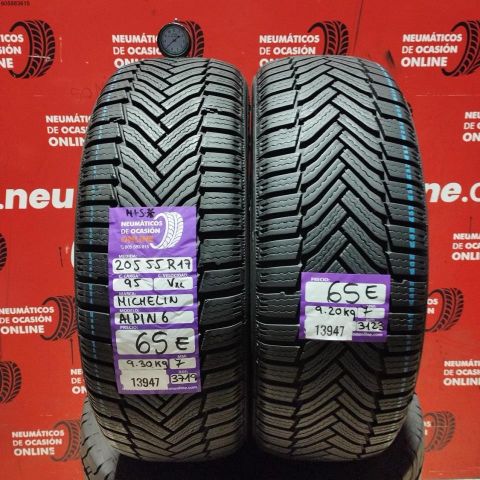 2X 205 55 R17 95VSL MICHELIN ALPIN 5 M+S* OCASIÓN DOT: 3719/3123 - 7.0/7.0mms