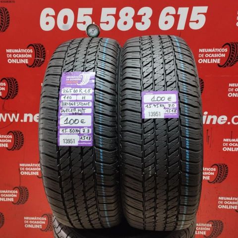 2X 265 60 R18 110H BRIDGESTONE DUELER H/T OCASIÓN DOT: 1518/1518 - 7.3/7.0mms