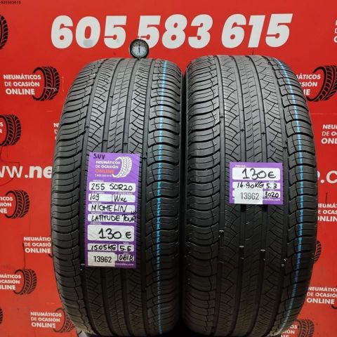 2X 255 50 R20 109WXL MICHELIN LATITUDE TOUR M+S OCASIÓN DOT: 0818/3020 - 5.5/5.3mms