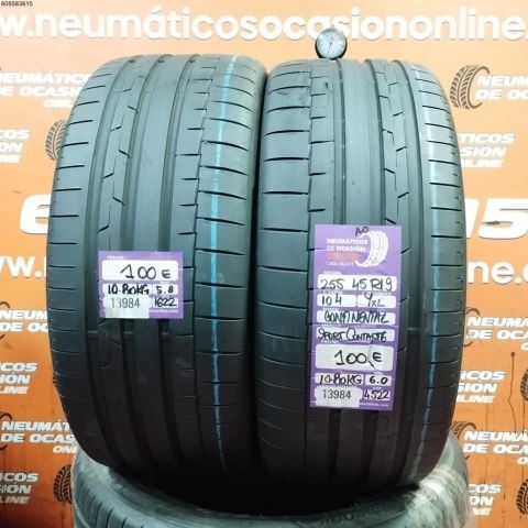 2X 255 45 R19 104Y XL AO CONTINENTAL SPORT CONTACT 6 5.8/6.0MM DOT 1622/4522