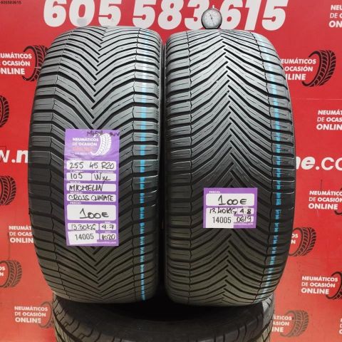 2X 255 45 R20 105WXL MICHELIN CROSS CLIMATE M+S* OCASIÓN DOT: 1020/0619 - 4.7/4.8mms