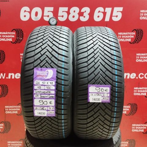 2X 235 50 R19 103VXL CONTINENTAL ALL SEASON CONTACT M+S* OCASIÓN DOT: 0823/4023 - 7.0/6.2mms