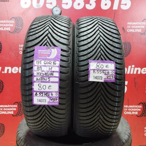 2x 195 60 R16 89H MICHELIN ALPIN 5  8.0/8.0MM DOT 4917/4917