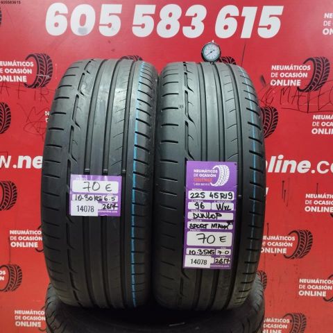 2X 225 45 R19 96WXL DUNLOP SPORT MAXX OCASIÓN DOT: 2617/2617 - 6.5/7.0mms