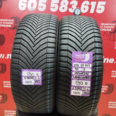 2X 225 55 R19 99V MICHELIN CROSSCLIMATE 2 M+S* OCASIÓN DOT: 3523/5022 - 5.6/5.6mms