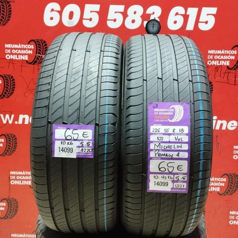 2X 225 55 R18 102VXL MICHELIN PRIMACY 4 S1 OCASIÓN DOT: 4220/1321 - 5.5/5.5mms